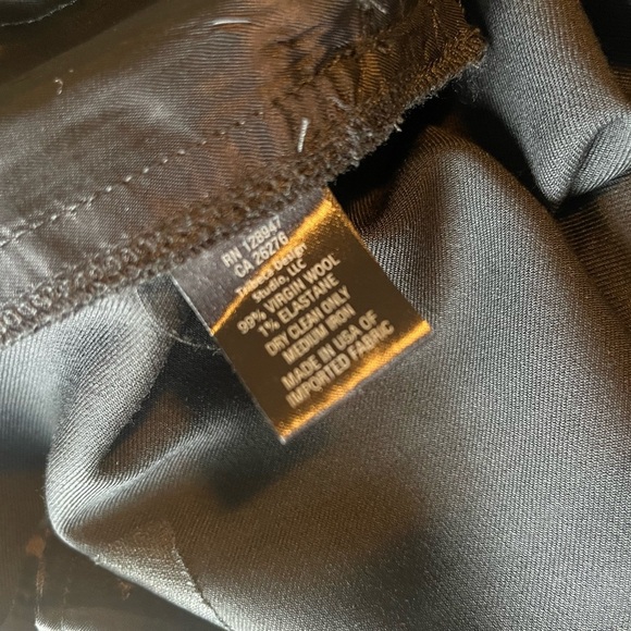 NILI LOTAN BLACK TROUSER PANTS VIRGIN WOOL - Picture 4 of 7